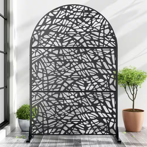 72 In. H X 47 In. W Arched Wall Sculptures Outdoor Privacy Screens Garden Fence - Picture 11 of 12
