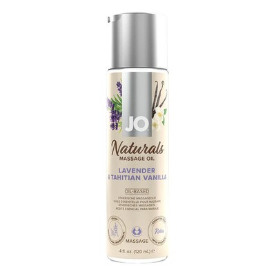 JO Naturals Lavender Vanilla Vegan Massage Oil with Natural Ingredients - 4oz