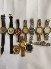11x Automatic VTG Watches Lot–Mixed Brands–Untested–Good Movements Parts/Repair