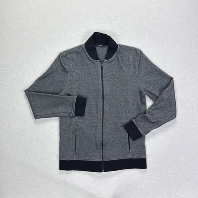 Alfani Womens Small Gray Full Zip Bomber Jacket Lightweight 100% Cotton