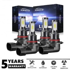 9006 9005 LED Headlight KIT Combo Bulbs 10000K High Low Beam Super Bright White