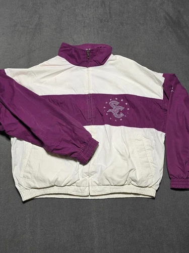 Grande veste coupe vent vintage Nike Supreme Court Track tennis violet Swoosh