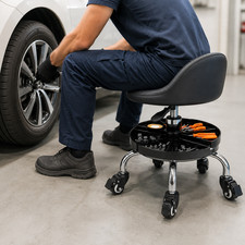 Adjustable Rolling Garage Mechanic Stool Seat W Tool Tray Swivel Shop Creeper