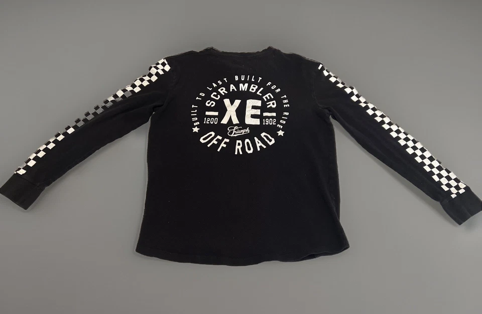 Camisa Triumph Scrambler 1200 XE Negra Blanca A Cuadros Manga Larga Waffle Talla MEDIANA Foto 4 de 4