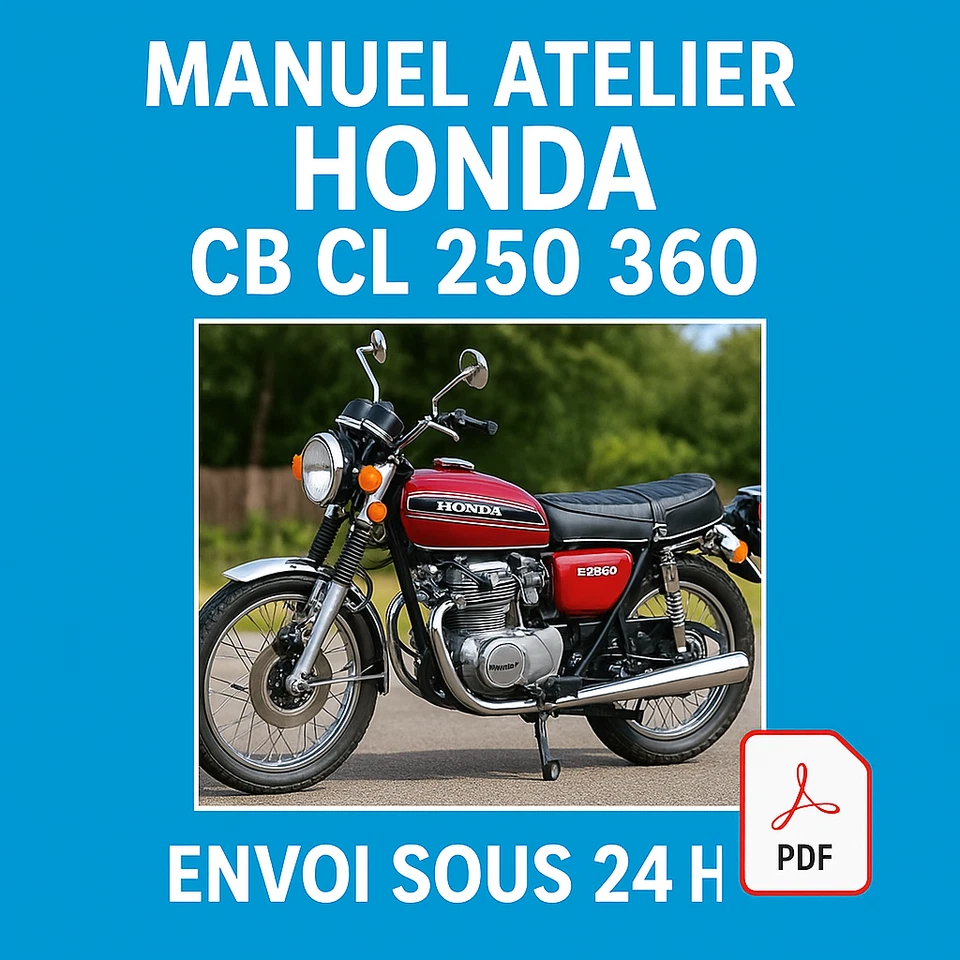 Manuel Atelier Honda CB CL 250 360 1970-1979 Revue Technique CD PDF Moto - Photo 1/1