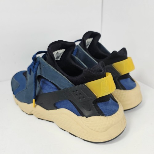 Size 12 US - Nike Air Huarache Premium Armory Navy Blue University Gold EUC - Picture 8 of 18