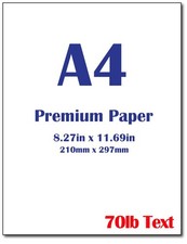 Premium A4 Printer Paper 8.3" x 11.7" 28lb Bond 70lb 100 Sheets, white
