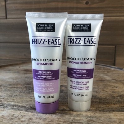 JOHN FRIEDA FRIZZ-EASE SMOOTH START SHAMPOO & CONDITIONER TRAVEL Size 1.5oz Each