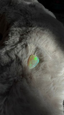 4ct Vibrant Lightning Ridge Solid Opal Freeform Green Blue Hues Polished AUS