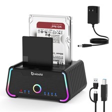 USB C Dual Bay Hard Drive Docking Station For 2.5/3.5 Inch SATA HDD SSD