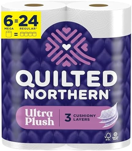 Ultra plush toilet paper 6 mega rolls soft 3 ply tissue - Afbeelding 1 van 6