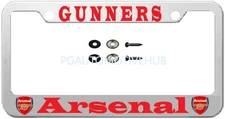 License Plate Frame Metal Chrome Plated Vinyl Letters/Logo for ARSENAL GUNNERS