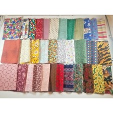 Fabric Scrap Assortment Quilting, Sewing, Crafts, Cotton 9" x 6" Lot 34 PC Craft