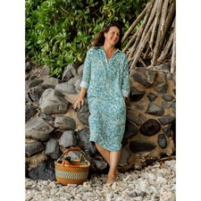 Ripskirt Hawaii 100% Cotton Gauze Long Sleeve Travel Dress Long XL Al Mare Beach