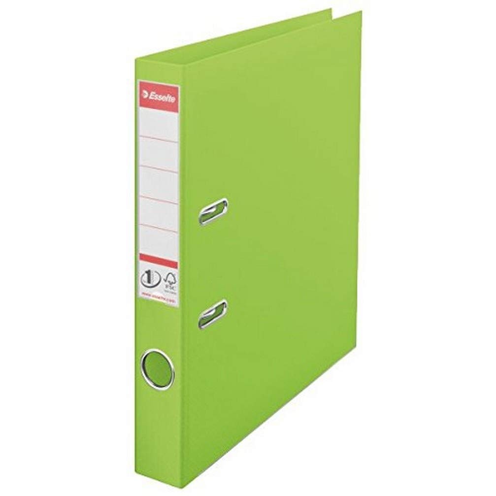 Esselte A4 Lever Arch File, Green, 52mm Spine, Plastic, Vivida Range, 624073, 1