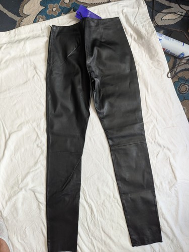 Jimmy Choo For H&M Black Nappa Lamb Leather Pants Size 10 - Picture 5 of 12