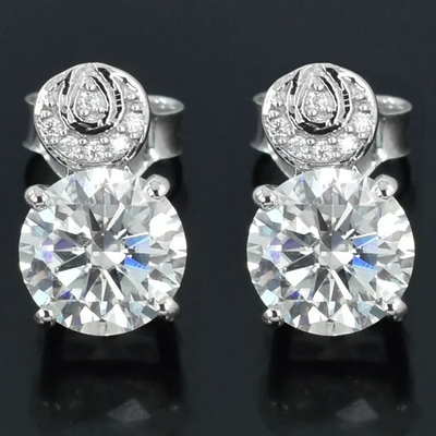 #ad #ad 4.0 CtVVS1 Certified White Diamond Studs Great Luster No Tariffs $125.99