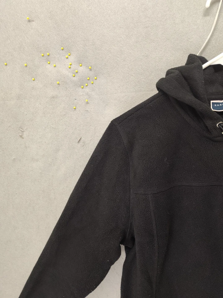 Chaqueta deportiva Karen Scott para mujer grande negra polar cremallera completa sudadera con capucha bolsillos otoño Foto 2 de 4