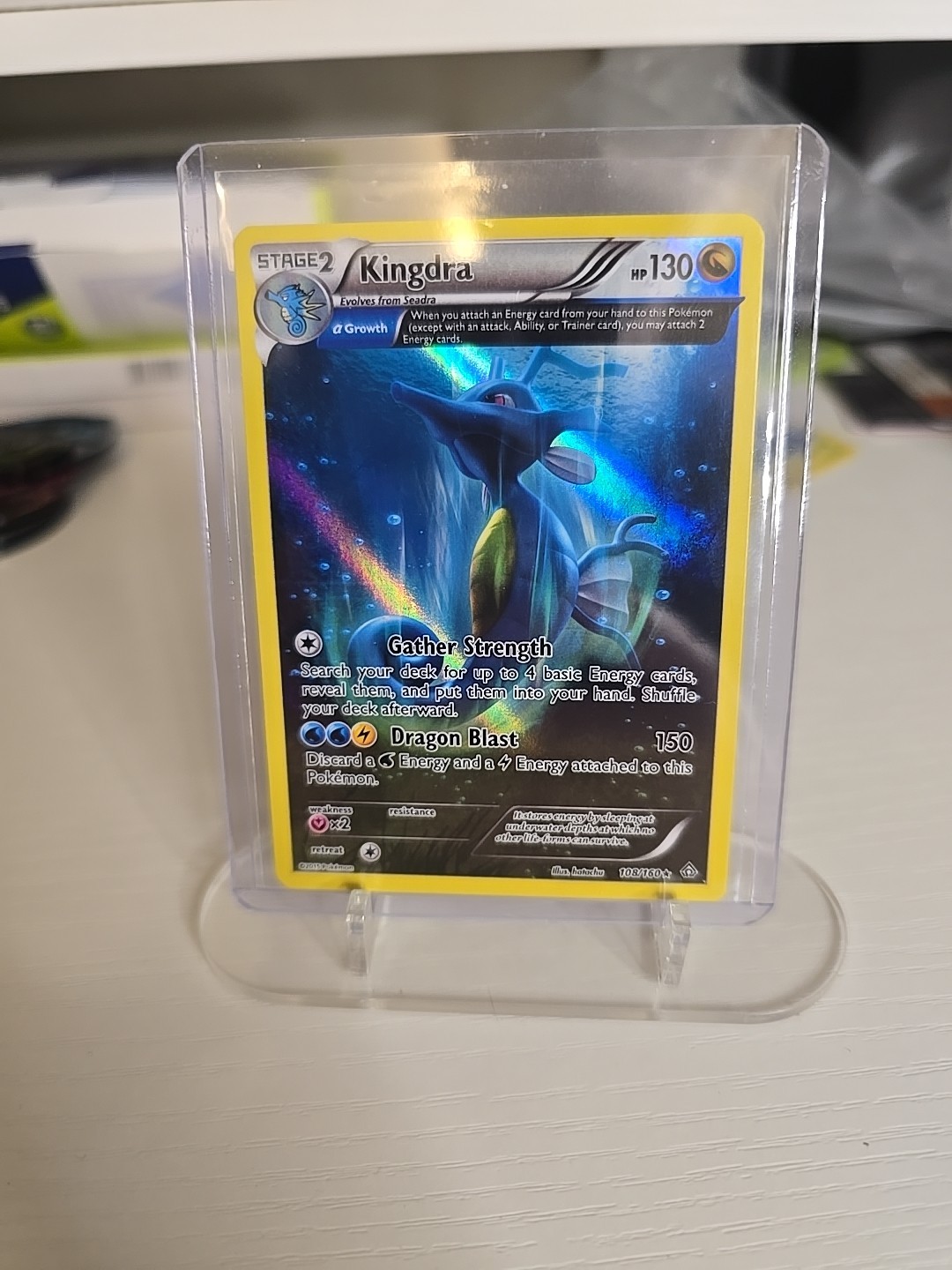Pokémon TCG Kingdra Primal Clash 108/160 Regular Holo Rare Near Mint
