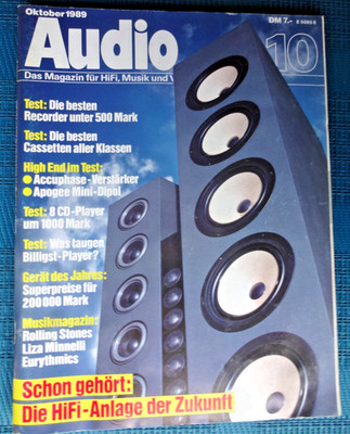 AUDIO 10/89, TEST 34 TYP II CASSETTEN, APOGEE STAGE DIVINE,  ACCUPHASE C 11,P 11