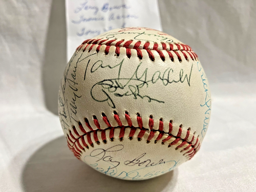 Old Philadelphia Phillies Team Autogramm Baseball 25 + Unterschriften Rick Wise ++
