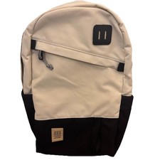 Topo Designs Daypack Classic Canvas Khaki Black Nylon Heavy Duty Zip - GREAT