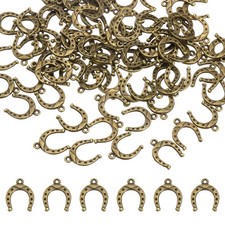 200 Pcs Horseshoe Charm, Metal Horseshoe Pendants for Jewelry Making, Bronze