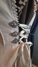 🤍 Beautiful Traditional Style Linen Blend Dirndl Dress Size Fits Sizes 12-14