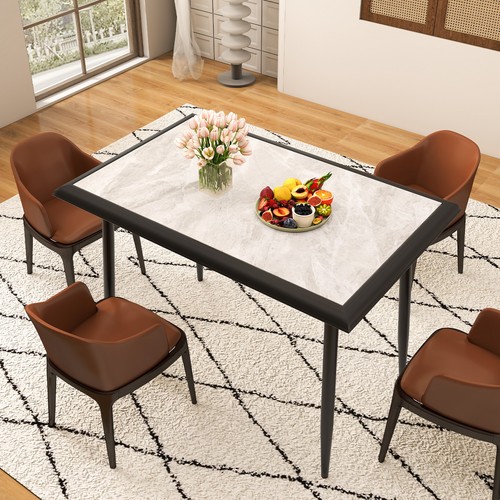 Sintered Stone Dining Table Rectangular Kitchen Table Indoor Breakfast Table - Picture 8 of 8