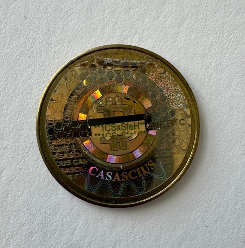 2012 Casascius 1 BTC Redeemed Physical Bit coin with intact hologram