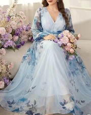 Damen Maxikleid aus Chiffon mit Blumenmuster ...