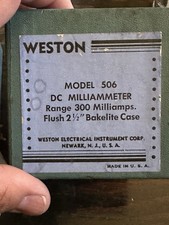 Weston Model 506 DC Milliammeter A Vintage Electrical Instrument. Made In USA