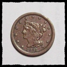1851 BRAIDED HAIR HALF CENT  Great Color Low Survival  Rate Nice Orig VF  #24D50