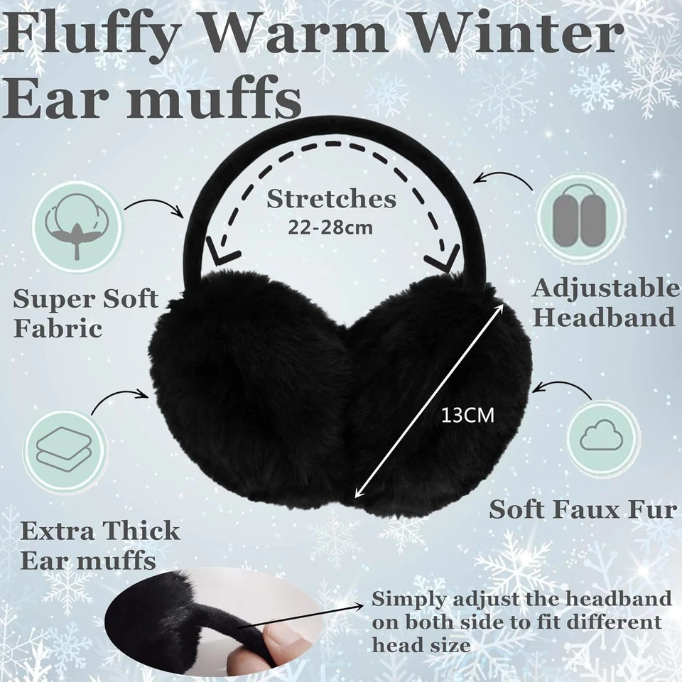 Paraorecchie Invernali Da Donna,Plush Earmuffs Morbidi Pieghevoli Scaldini per O - Immagine 2 di 4