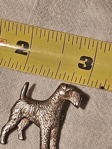 Vintage Sterling Silver Wire Terrier Dog Brooch Pin Standing 1-1/8" Tall - Picture 6 of 10
