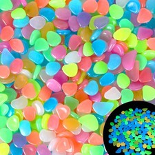 600Pcs 15-20mm Glow Stones Colorful Glow in The Dark Rocks Outdoor Decorative...