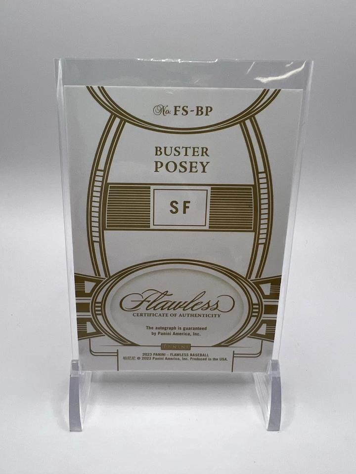 Flawless Buster Posey 2023 #FS-BP verde esmeralda en tarjeta automática/5 Gigantes ¡Salón 2027! Foto 2 de 4