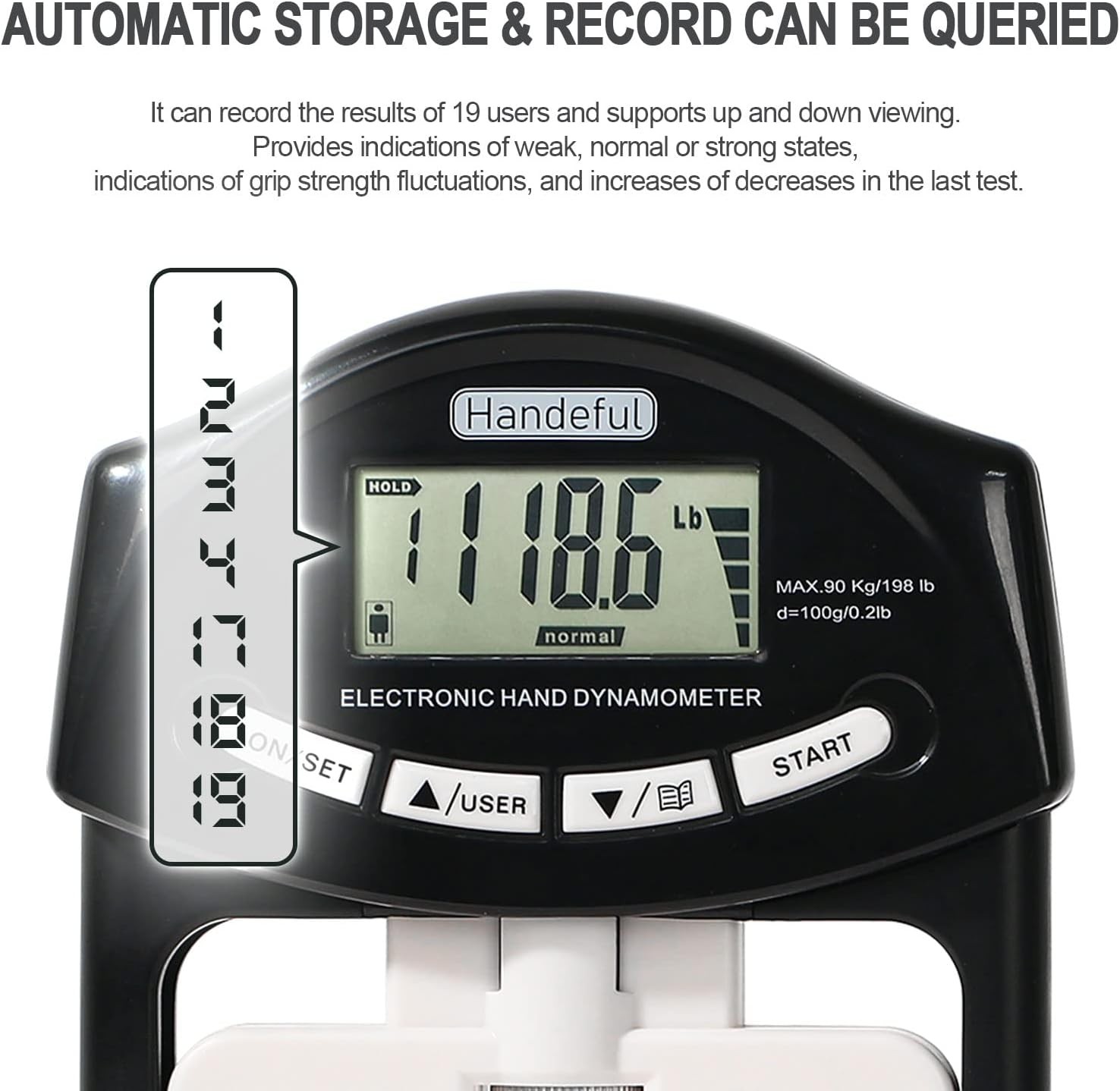 Hand Grip Strength Tester Trainer - Dynamometer Hand Grip Strength Measuring