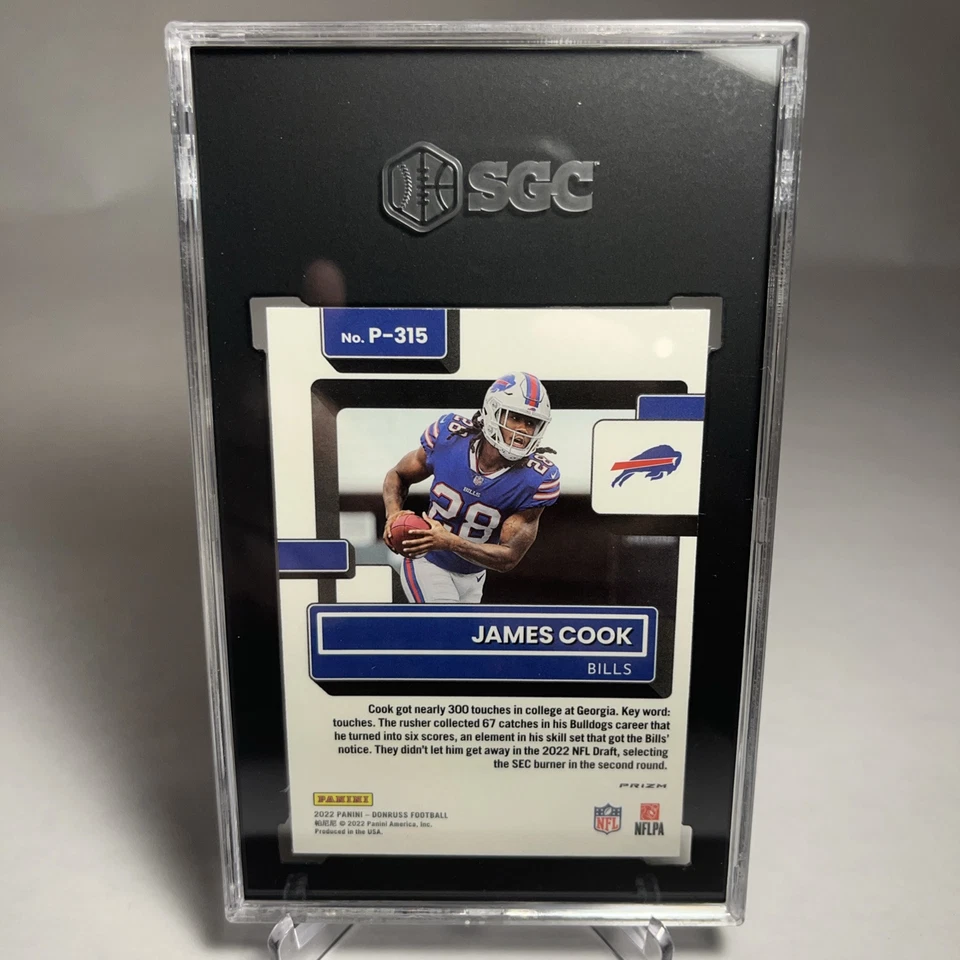 2022 Donruss OPTIC PREVIEW James Cook RATED ROOKIE GREEN MOJO PRIZM RC P-315 - Image 2 of 4