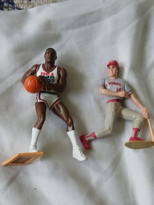 Johnson & Rose Sports Figures Lot of 2 MLB Basketball/Baseball Plastic w/ Bat