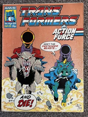 Marvel The Transformers & Action Force Comic No.211, 1st Apr  89, Good Condition
