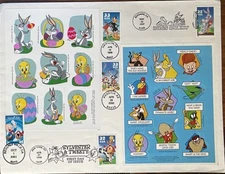 HNLP Hideaki Nakano 3137 Looney Tunes Bugs Bunny 5XFDC 2 Set Labels Supercachet 
