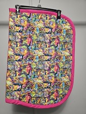 Brand New English Baby Saddle Pad Multicolored Cats Pattern Pink Trim