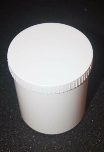 Box of 96 Optima White Plastic Jars 650ml with insert screw on lids with wads