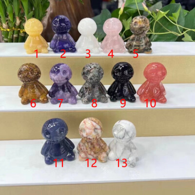 1pc Natural Mix Quartz Hand Carved Skull crystal Reiki Healing gift