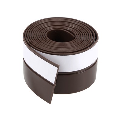 25mm Width 1M Long Self Adhesive Weather Stripping Frameless Door Seal (Brown)