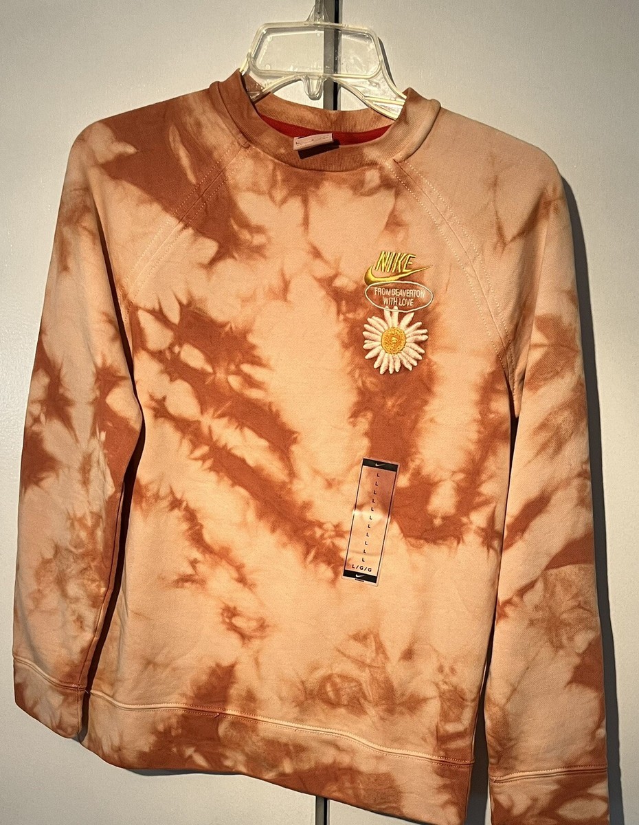 NWT Nike Tie-Dye Sweatshirt In Washed-Orange Size L From Beaverton
