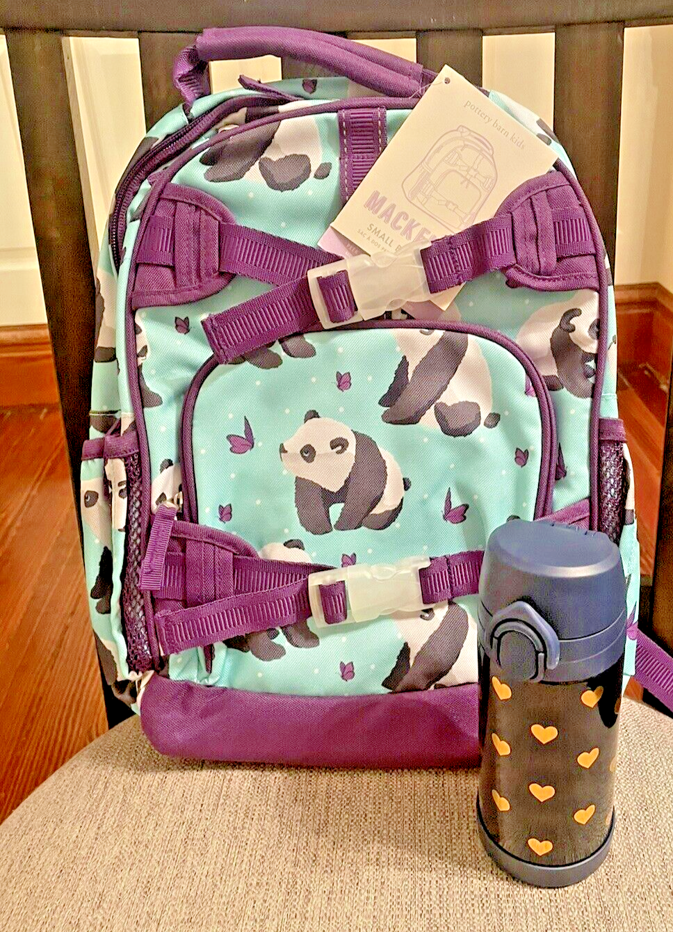 PONY Zaino Disney scuola fienile ceramica panda + bottiglia acqua panda arcobaleno VIAGGIO ? .