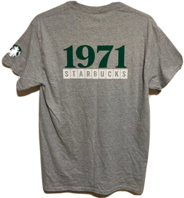 Starbucks Coffee 50 Year Anniversary Gray T-Shirt Medium, Top