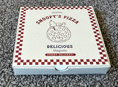 Neu Sammlerstück ZARA Box Erdnüsse Snoopy Pizza Box Stil geformte Kühlschrankmagnete